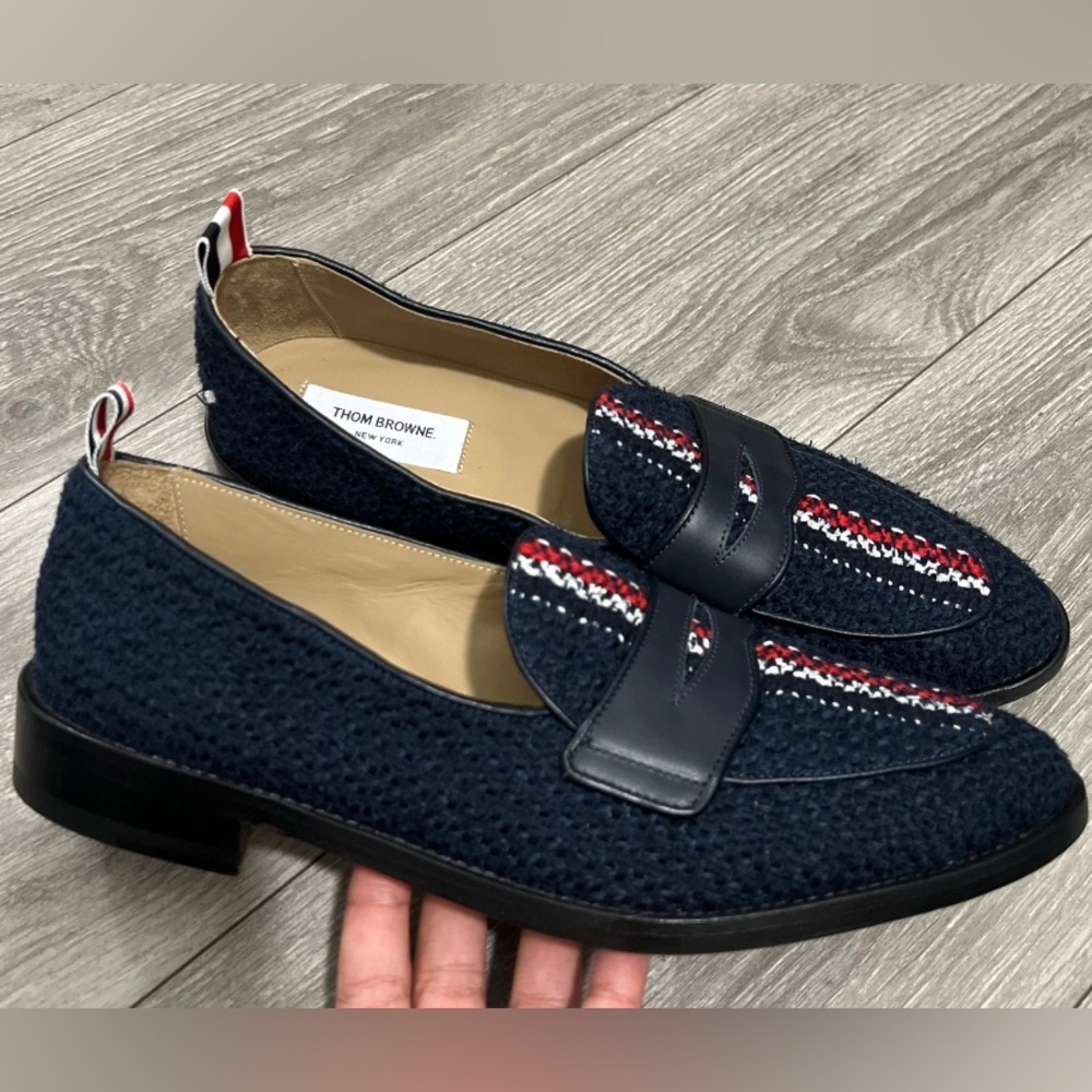 Brand new thom browne tweed loafers